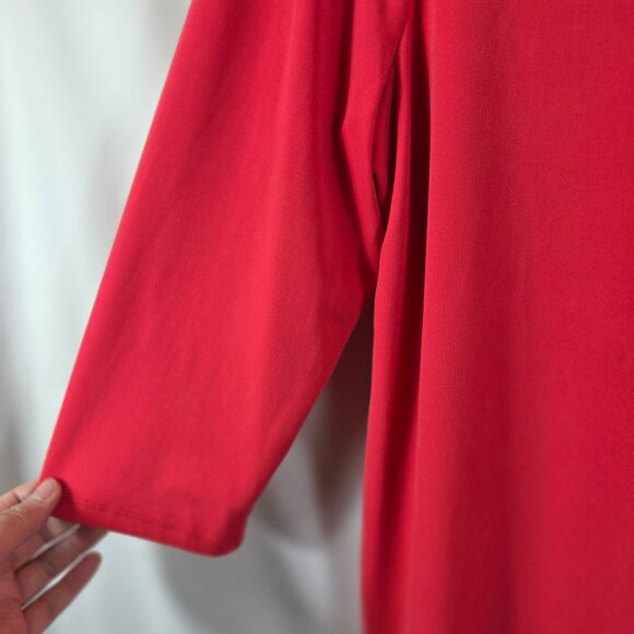 Chico's Size 2 Ultimate Tee Women's Size Large Dark Pink Asymmetrical Hem - Picture 6 of 12